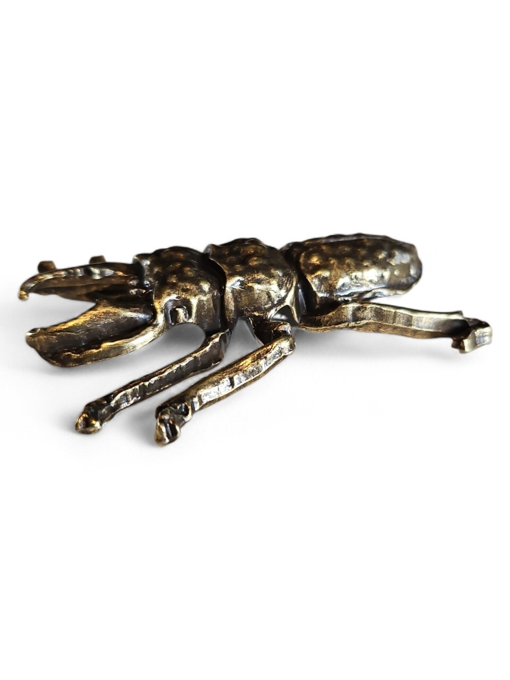 Brass Tone Beetle Decorative Accent